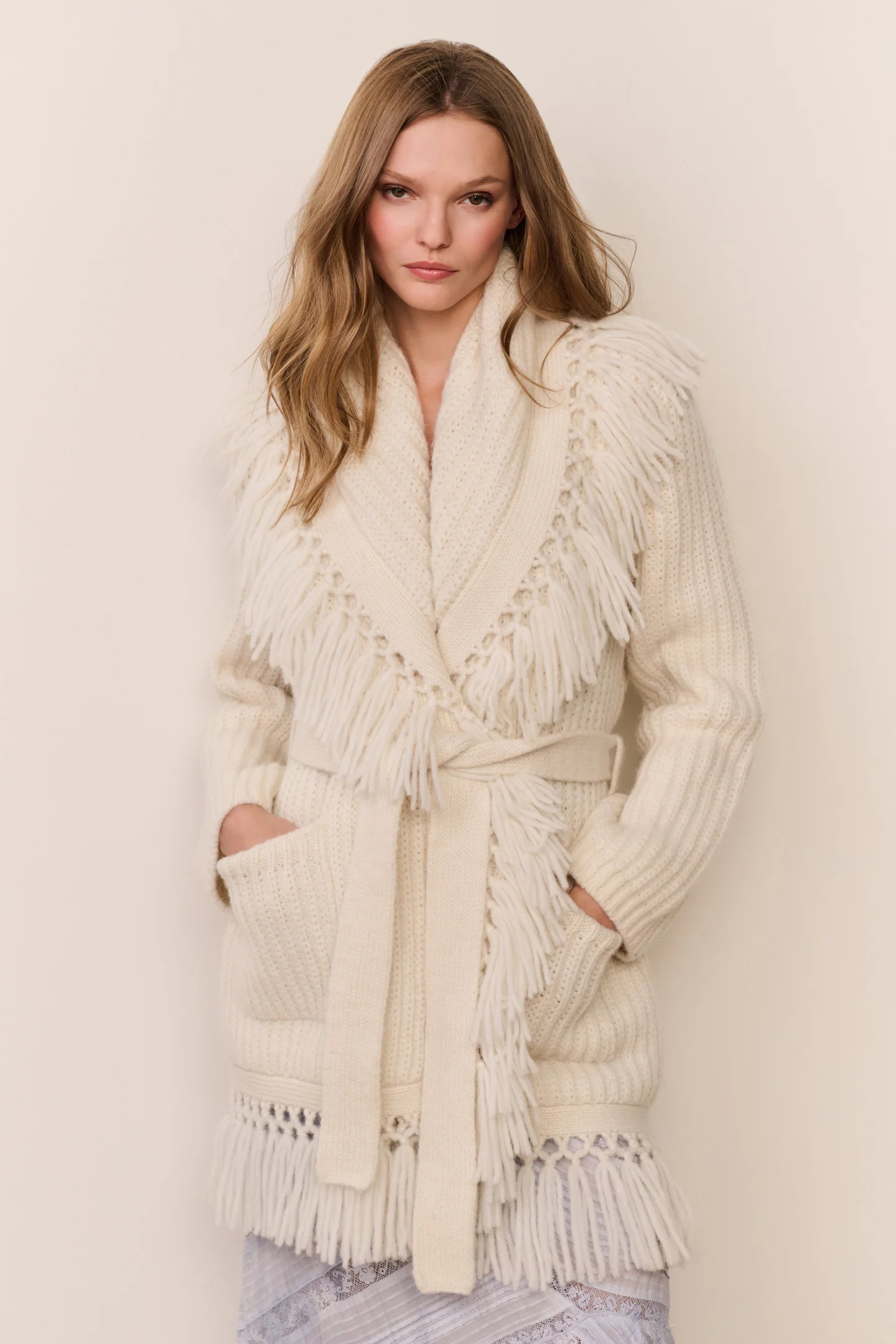 Daphira Fringe Alpaca Wrap Cardigan | LoveShackFancy