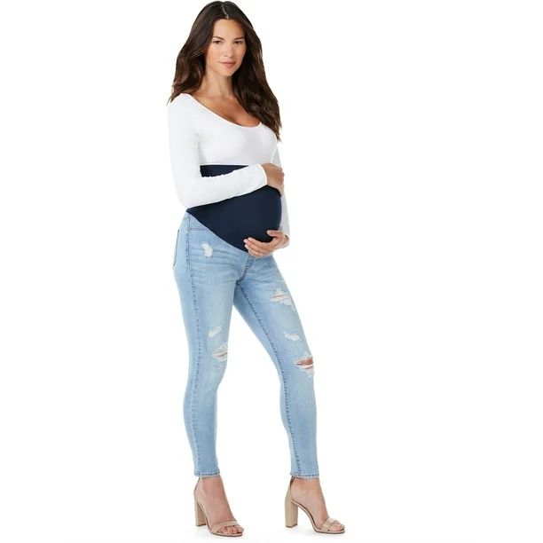 Sofia Jeans by Sofia Vergara Rosa Curvy Maternity Jeans with Full Belly Band - Walmart.com | Walmart (US)