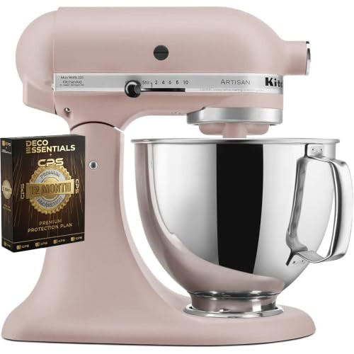 KitchenAid Artisan 5-Quart Tilt-Head Stand Mixer in Feather Pink Bundle | Amazon (US)