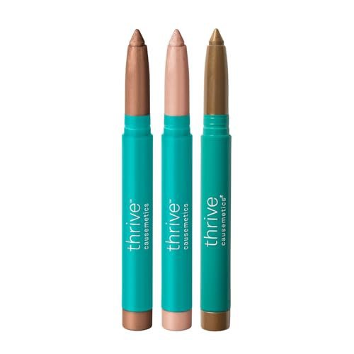 Thrive Causemetics Brilliant Eye Brightener Eyeshadow Stick Bundle for Hazel Eyes, 3 Shades, Waterproof & Crease Proof Cream to Powder Long Lasting Formula, 3 Shadow Sticks & Confetti Makeup Bag | Amazon (US)