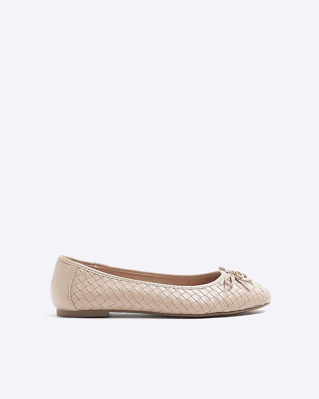 Beige Wide Fit Bow Ballerina Pumps | River Island (UK & IE)