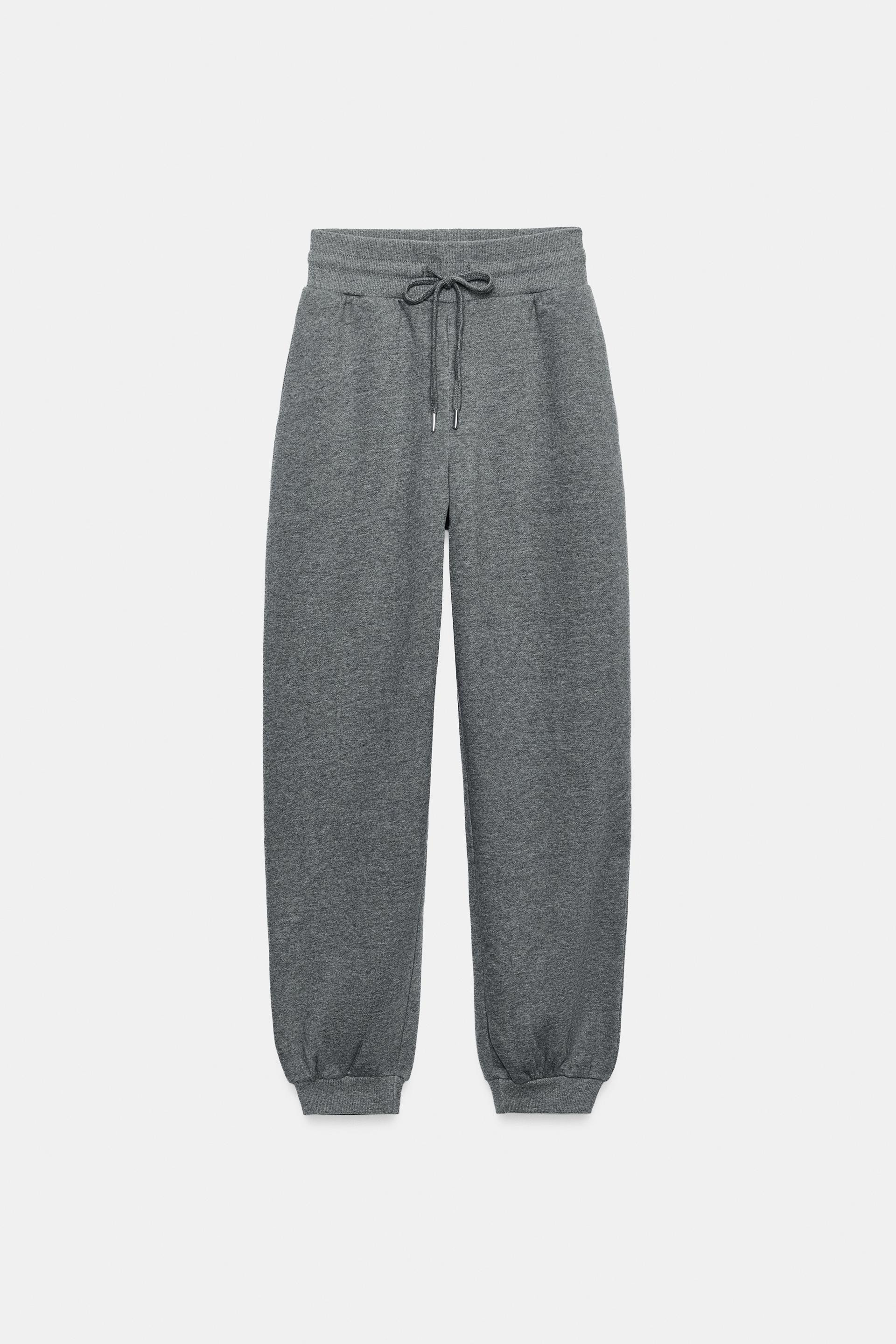 Zara - Basic Fleece Joggers - Beige Marl - M - Woman | Zara US