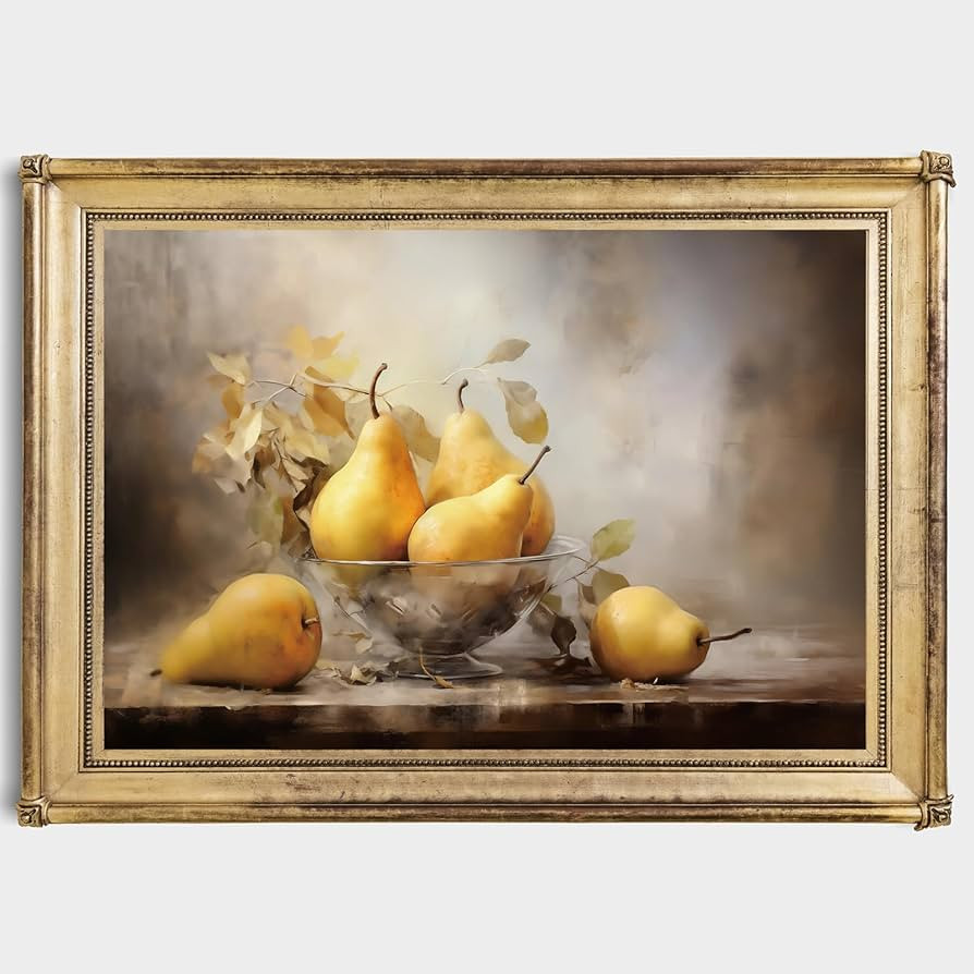 Vintage Pear Wall Art Antique Fruit Pictures Kitchen Still Life Prints Vintage Fruits Painting St... | Amazon (US)