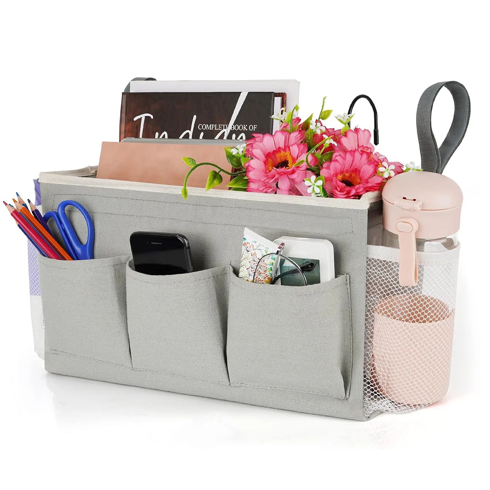 Ozzptuu Bedside Caddy, Large Size Bedside Storage Organizer, Hanging Bag Holder with Pockets for ... | Walmart (US)