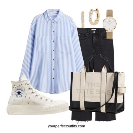 Casual spring outfits with a striped shirt 

#LTKfindsunder100 #LTKActive #LTKxMadewell