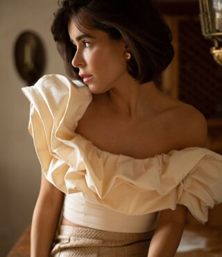 x The Style Bungalow Blossom Way Off-the-Shoulder Puff Sleeve Top | Dillard's