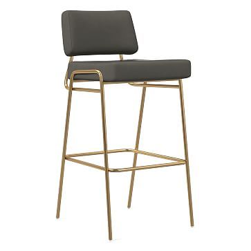 Wire Frame Vegan Leather Bar &amp; Counter Stools | West Elm (US)