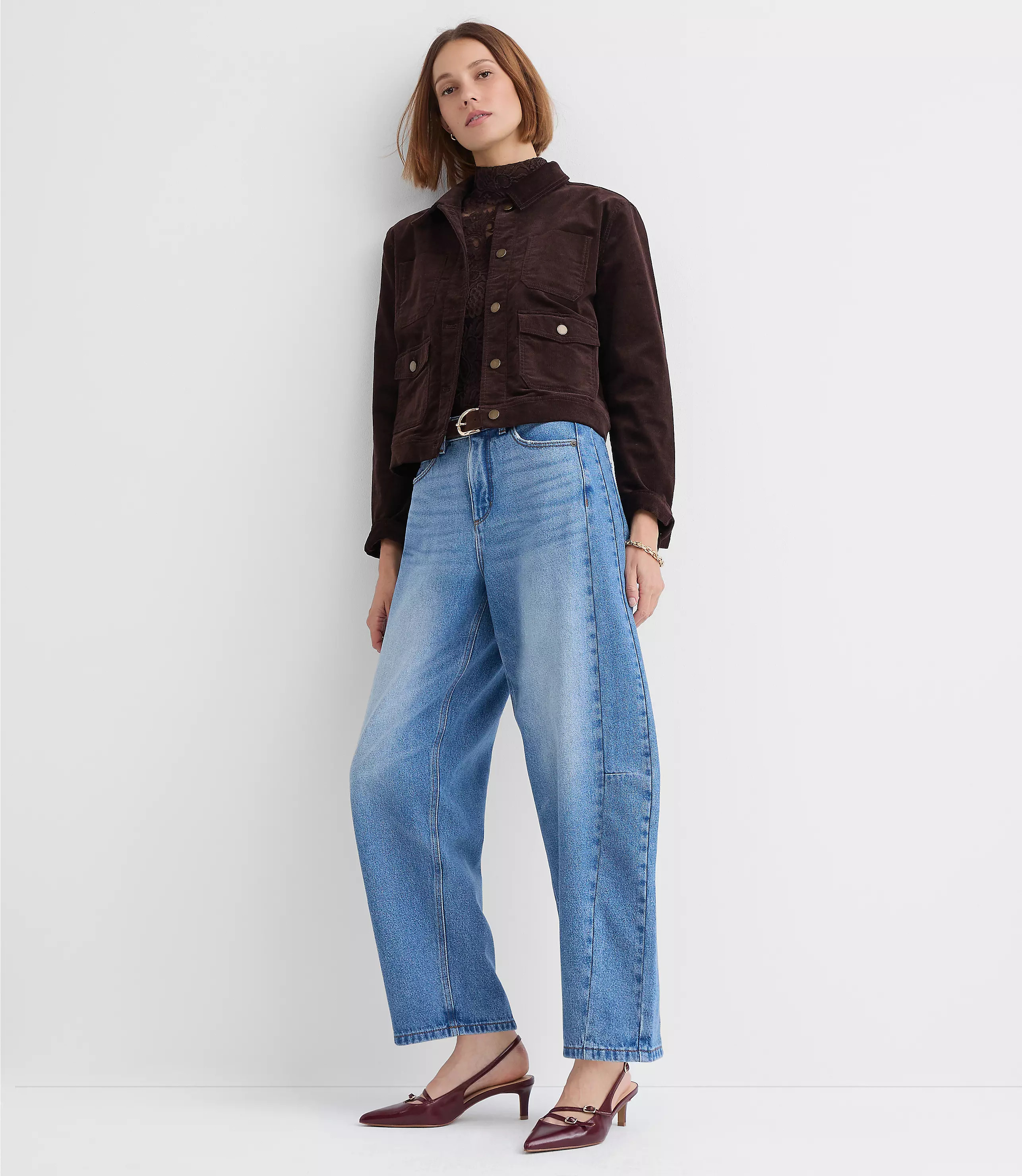 High Rise Horseshoe Jeans in Vintage Indigo | LOFT