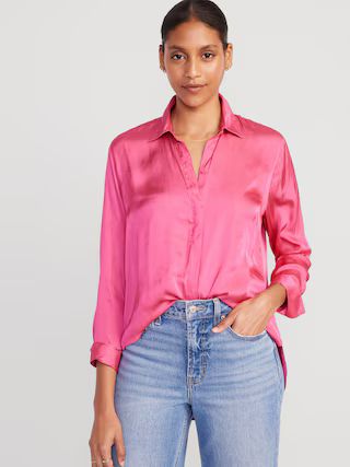 Loose Satin Shirt for Women | Old Navy (US)