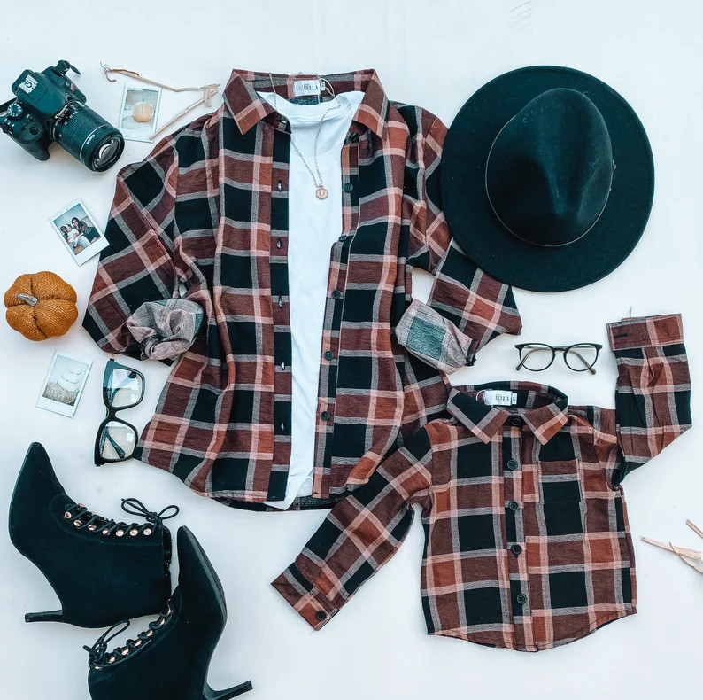 FALLIN' FOR PLAID long sleeve button up t-shirt  plaid | Etsy | Etsy (US)