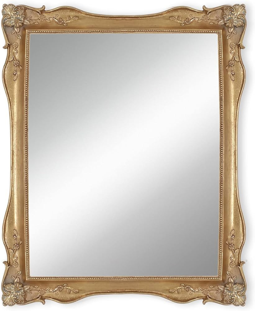 Gold Mirrors for Living Room Bedroom, Vintage Makeup Mirror for Wall and Desk | Amazon (US)