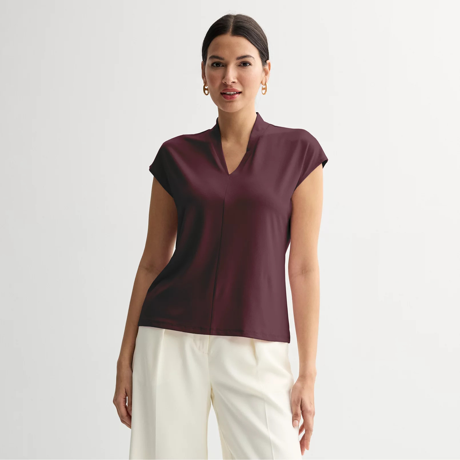 Petite Nine West Dolman V-Neck Knit Top | Kohl's