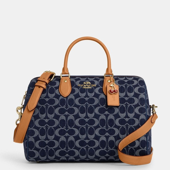 NEW Coach Rowan Large Satchel Bag In Signature Blue Denim Canvas CY699 | Poshmark