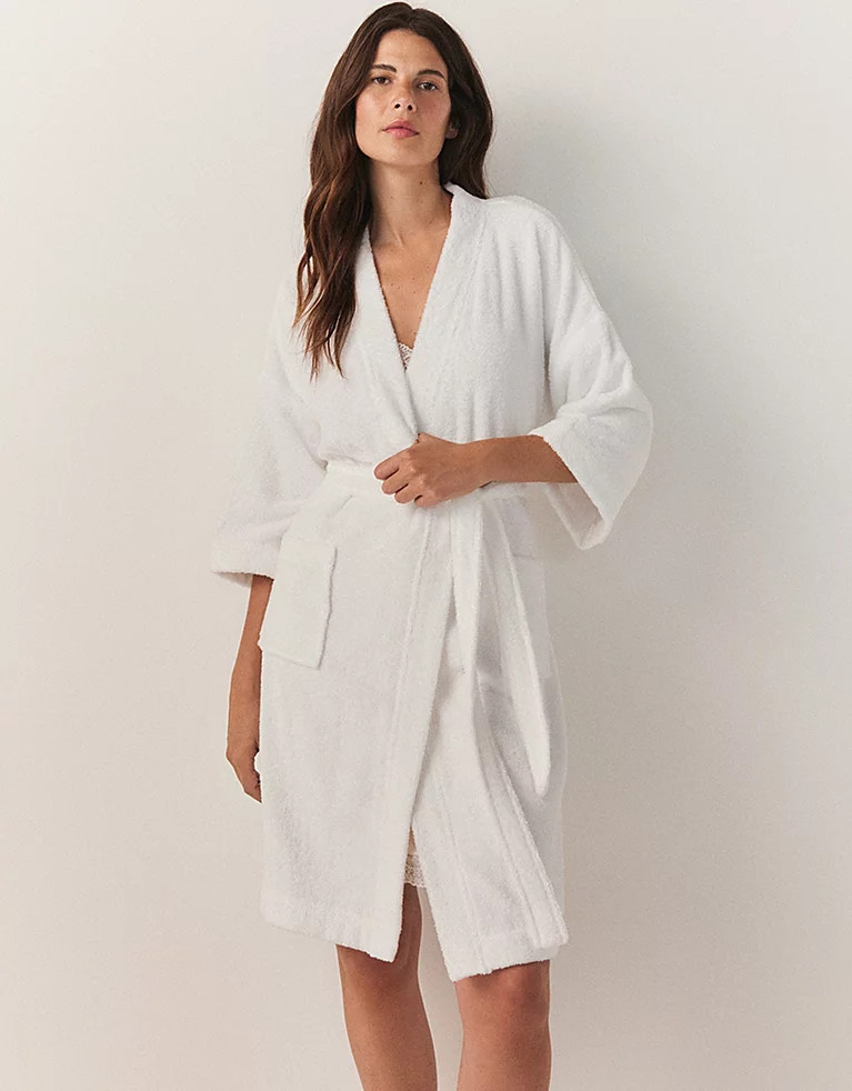 Essential Cotton Short Robe | The White Company US