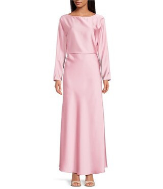 Antonio Melani Blyss Satin Long Sleeve Boat Neck Blouse | Dillard's | Dillard's