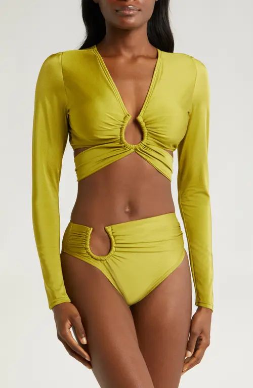 Lucia Wrap Long Sleeve Bikini Top | Nordstrom