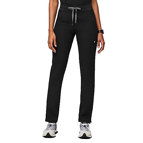 FIGS YOLA High Waisted Skinny Scrub Pants for Women - Black, Regular L | Amazon (US)