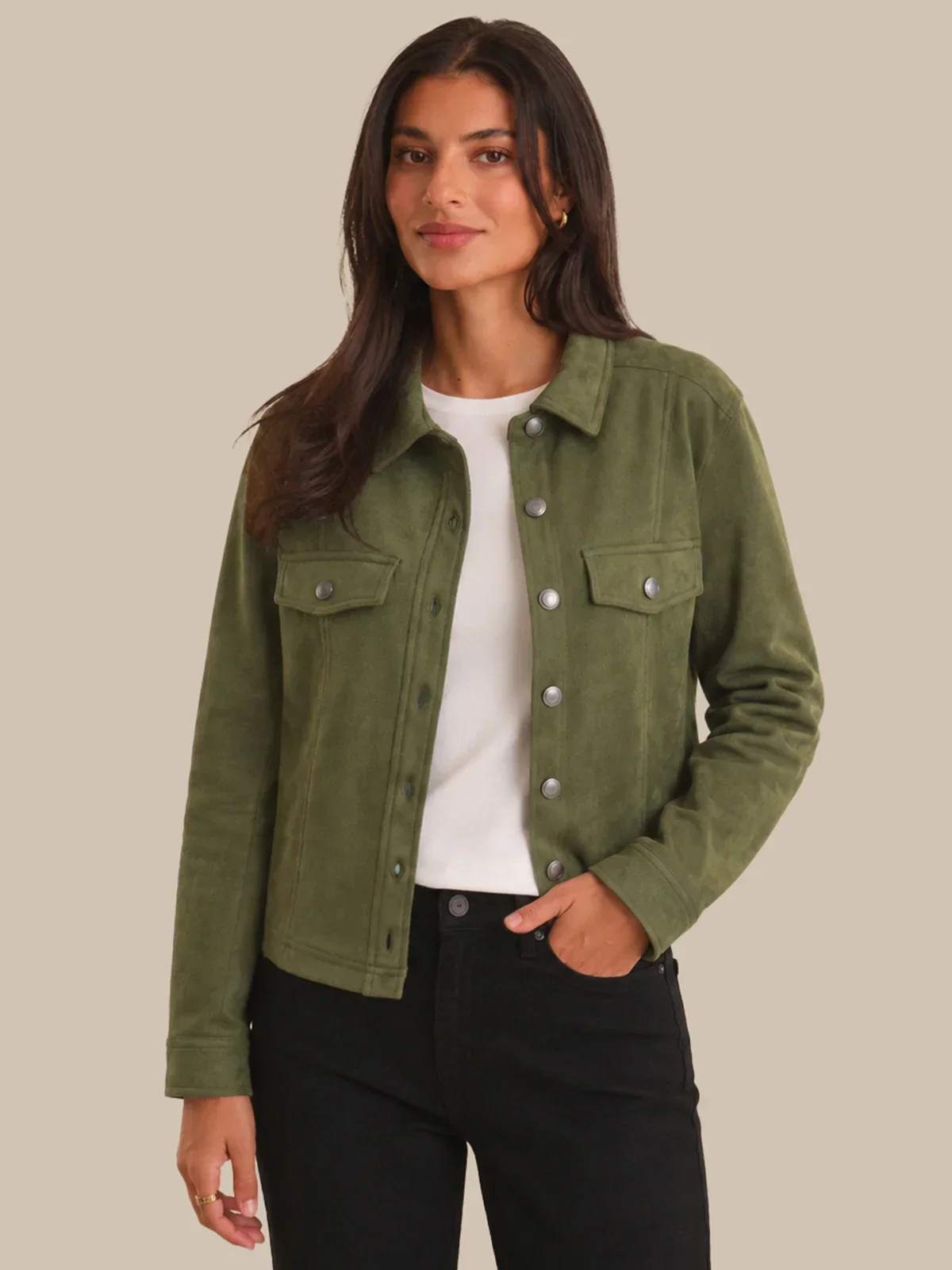 89th & Madison Faux Suede Trucker Jacket | 89th + Madison