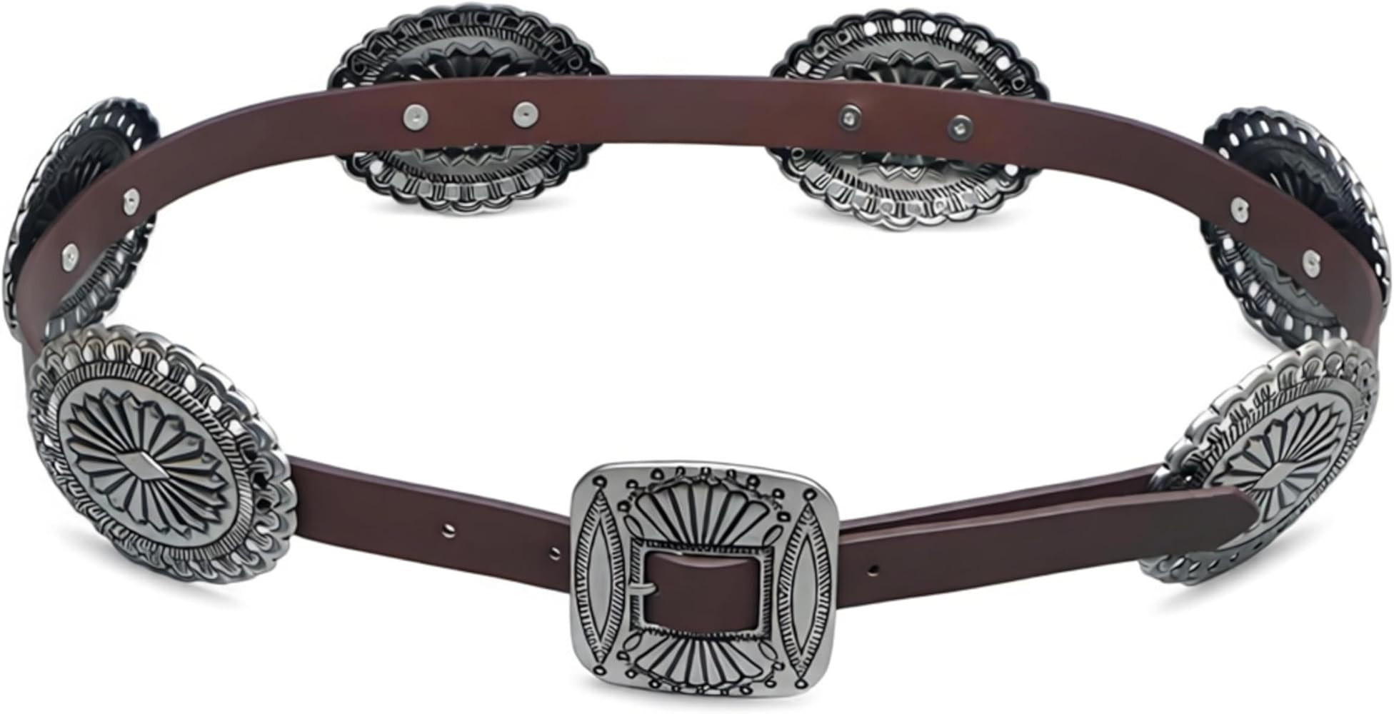 Womens Western Concho Belts Cowgirl Cowboy Faux Leather Belt Rodeo Country Concert Nashville Outf... | Amazon (US)