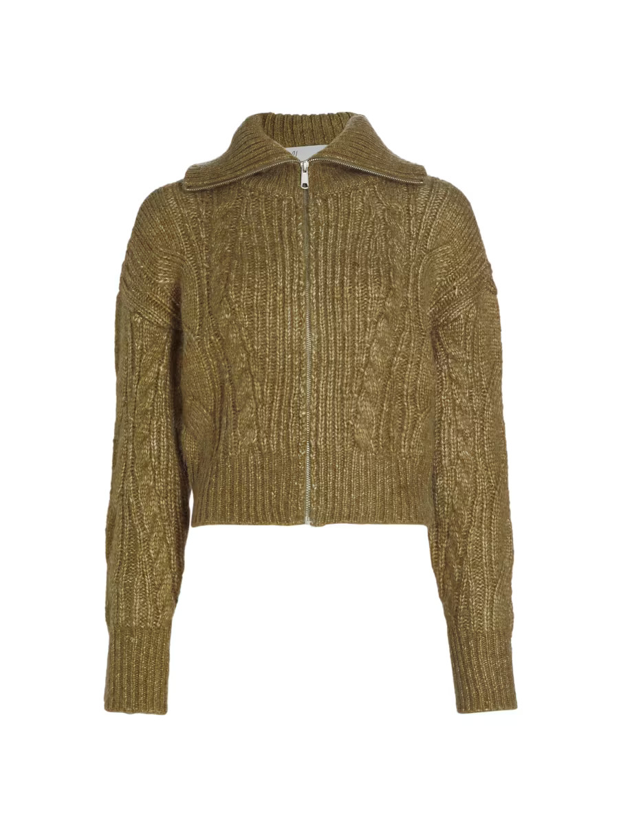Sutton Cable Zip-Up Cardigan | Saks Fifth Avenue