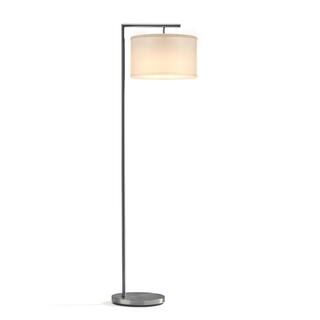 Brightech Montage Modern 60 in. Brushed Nickel Modern 1-Light LED Energy Efficient Floor Lamp wit... | The Home Depot