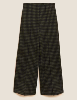 Jersey Dogtooth Wide Leg Trousers | Marks & Spencer (UK)