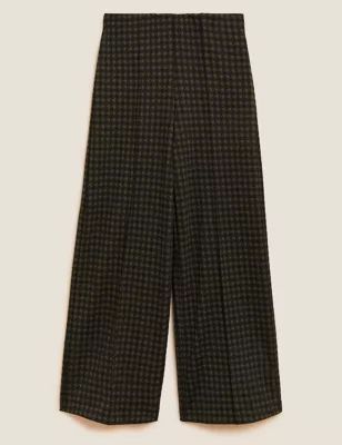 Jersey Dogtooth Wide Leg Trousers | Marks & Spencer (UK)
