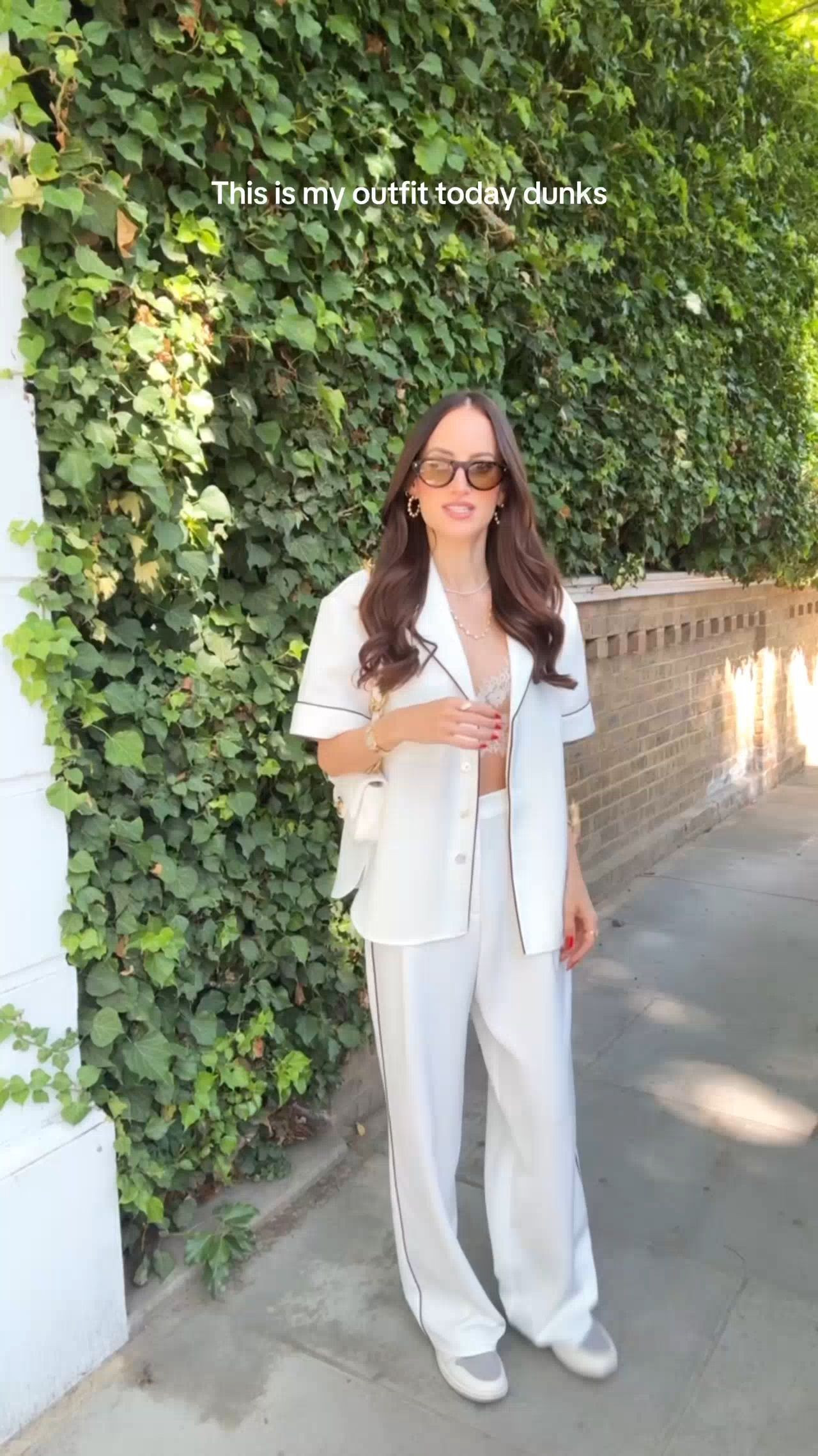 Shirt, Trousers, Ring, Hoops, Necklace, Sunglasses, Maebe, Rosie Fortescue Jewellery, Selfridges 

 #LTKuk #LTKsummer