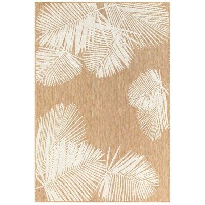 Liora Manne Carmel 6 x 9 Sand Indoor/Outdoor Floral/Botanical Tropical Area Rug Lowes.com | Lowe's