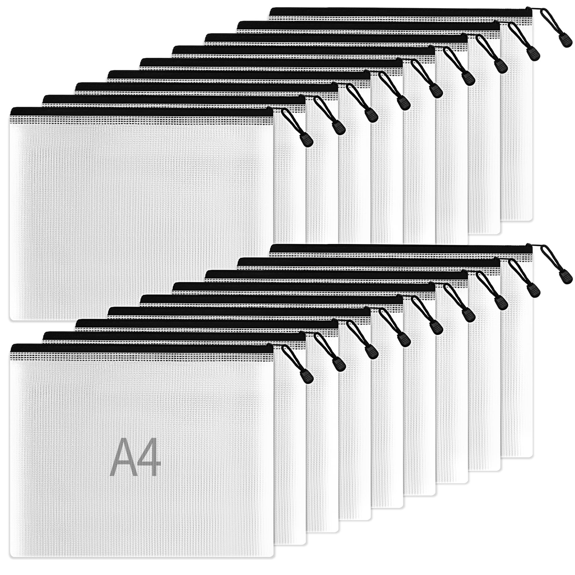 SUNEE Plastic Mesh Zipper Pouch 9x13 in (Black, 18 Packs),Extra Large Water-Resistant Zip Bag for... | Amazon (US)