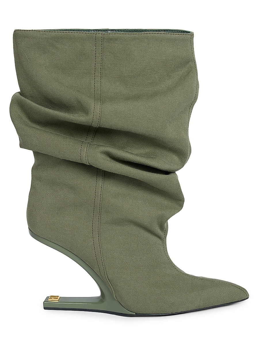 Women's 95MM Draped Sculptural Ankle Boots - Vert - Size 10.5 | Saks Fifth Avenue