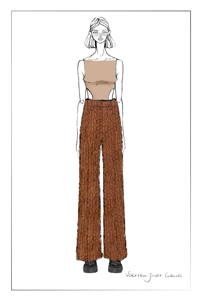 Kyra Geometric Texture Straight Leg Jeans in Jacquard Denim | Fabrique