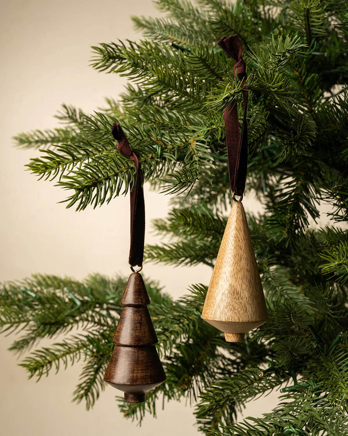 Carved Wood Tree Ornaments (Set of 2) | McGee & Co. (US)