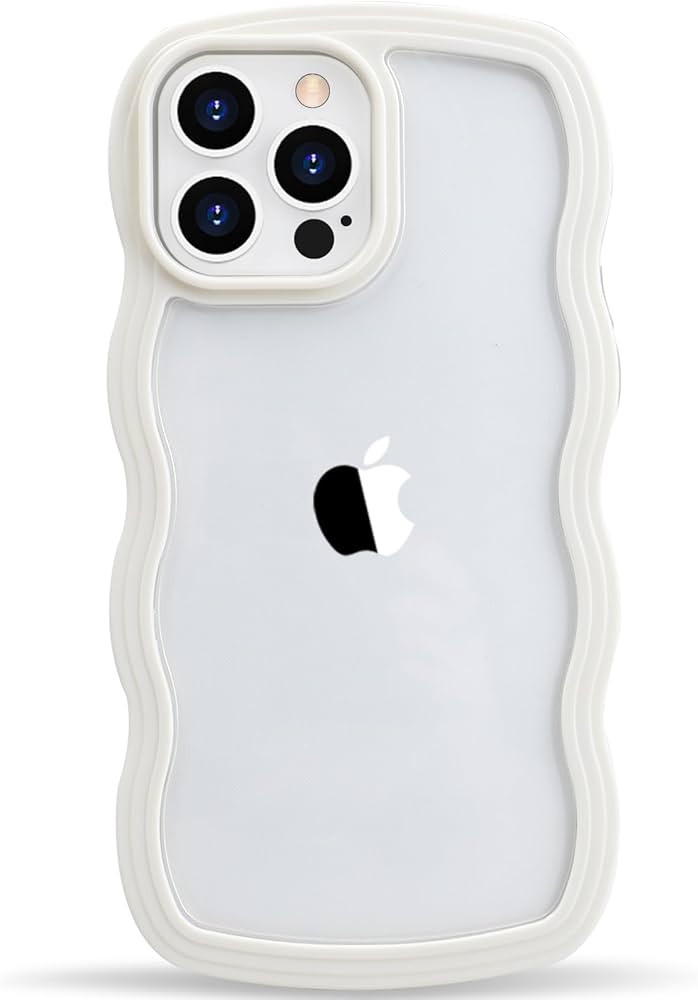 Design for iPhone 13 Pro Max Clear Case with Wavy Edge, Cute Fashion Transparent Curly Wave Shape... | Amazon (US)