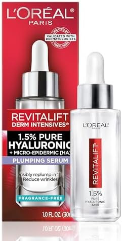 L'Oreal Paris Revitalift 1.5% Pure Hyaluronic Acid Serum for Face, Anti Aging Serum to Hydrate Sk... | Amazon (US)