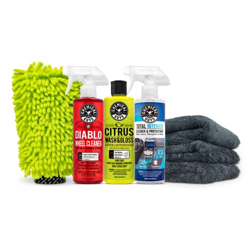 Chemical Guys HOL357 Clean & Shine Car Wash Starter Kit - Safe for Cars, Trucks, Motorcycles, SUVs, Jeeps, RVs & More (7 Piece Set, Including 3 16 oz. Car Detailing Chemicals) | Amazon (US)