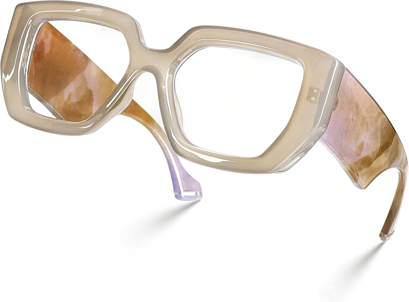 Laemzinv Blue Light Glasses for Women, Oversized Square Thick Acetate Frame, for Computer Glasses... | Amazon (US)