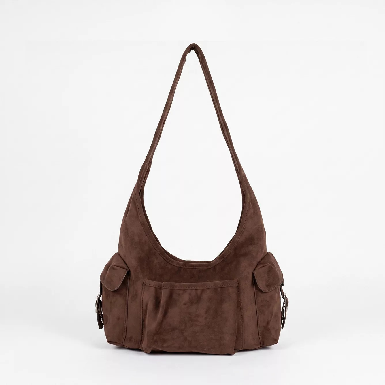 Women's Faux Leather Shoulder Bag with Curved Silhouette Multi Pocket Design Wide Strap | Kohl's