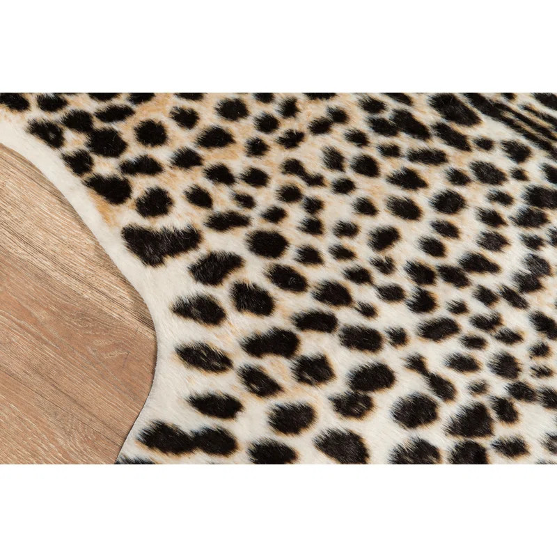 Acadia Animal Print Faux Cowhide Area Rug in Black/White/Brown | Wayfair North America