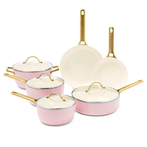 GreenPan Padova 10 Piece Hard-Anodized Aluminum Non Stick Cookware Set | Wayfair North America