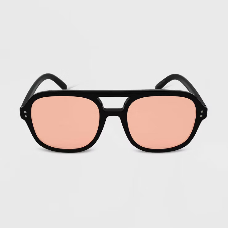 Women's Plastic Aviator Sunglasses - Wild Fable™ Black | Target