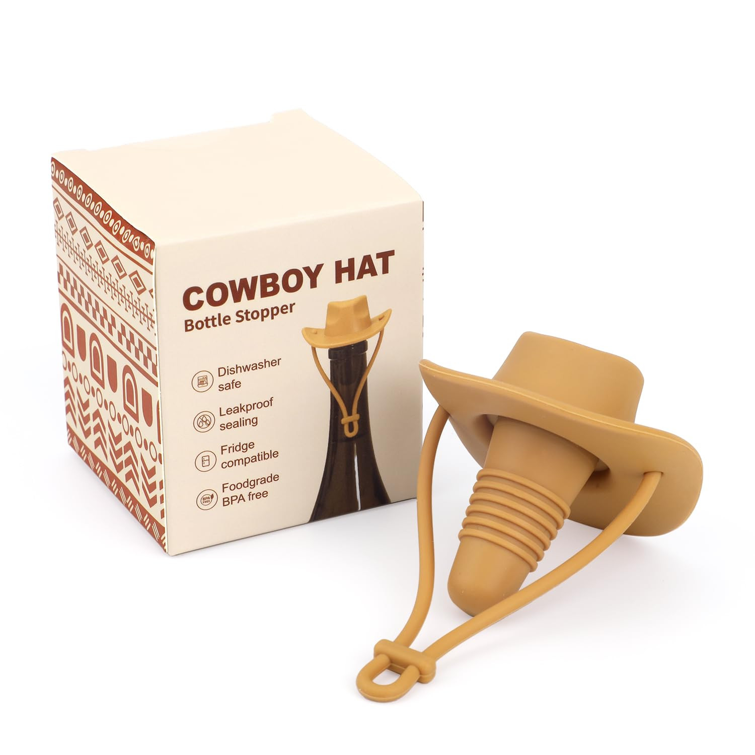 Cowboy Hat Wine Bottle Stopper, Funny Cute Silicone Wine Plug Decorative Topper Champagne Prosecc... | Amazon (US)