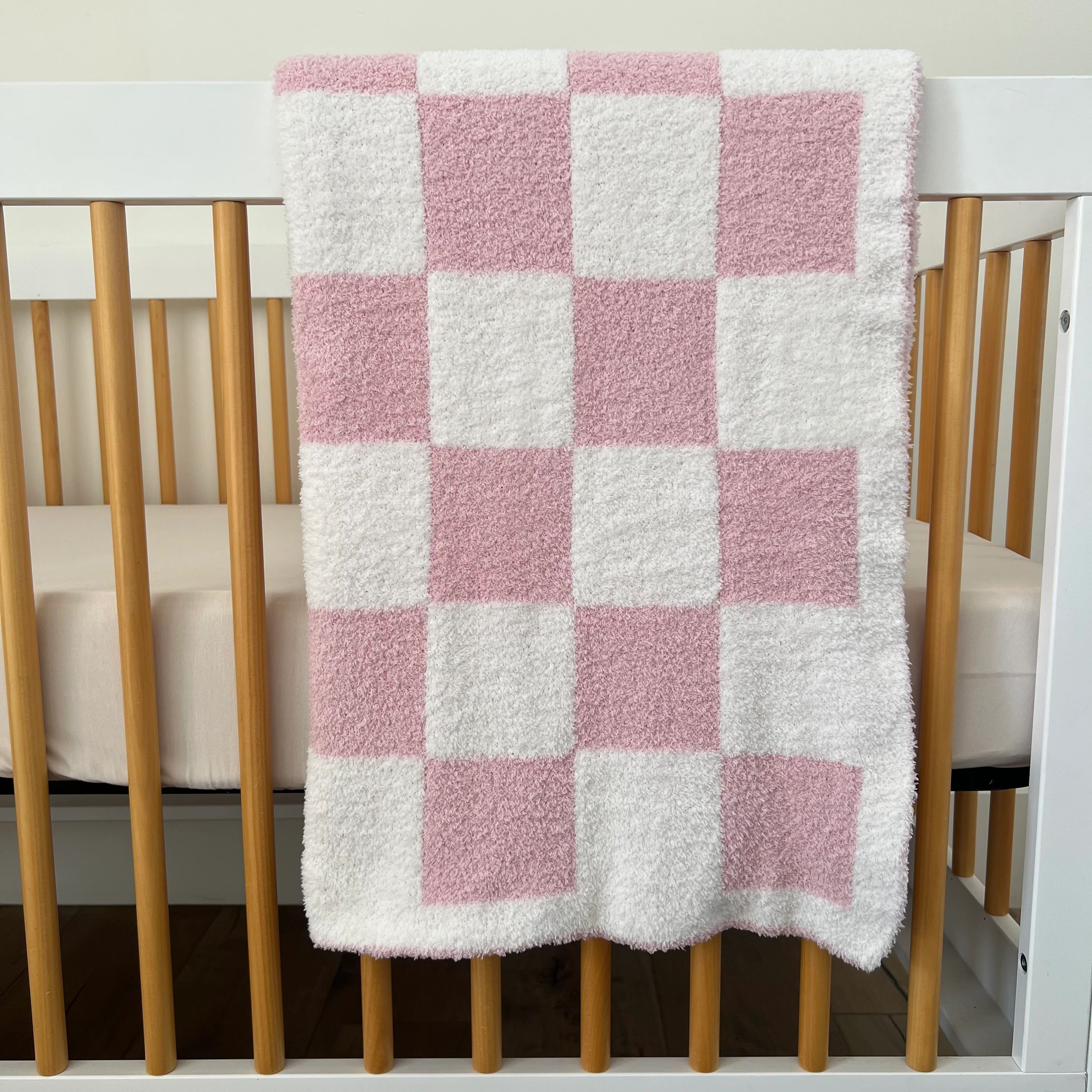 Phufy™ Bliss Checker Blanket, Strawberry | SpearmintLOVE