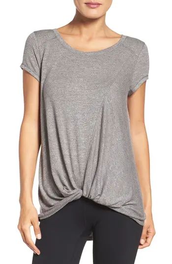 Women's Zella Twisty Turn Tee, Size XX-Small - Grey | Nordstrom