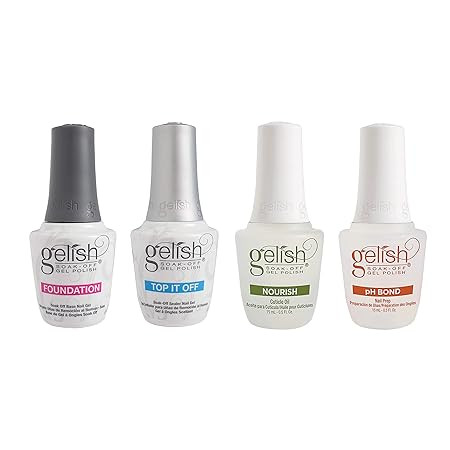 Gelish Fantastic Four Essentials Collection Soak Off Gel Nail Polish Kit, 15 mL | Amazon (US)