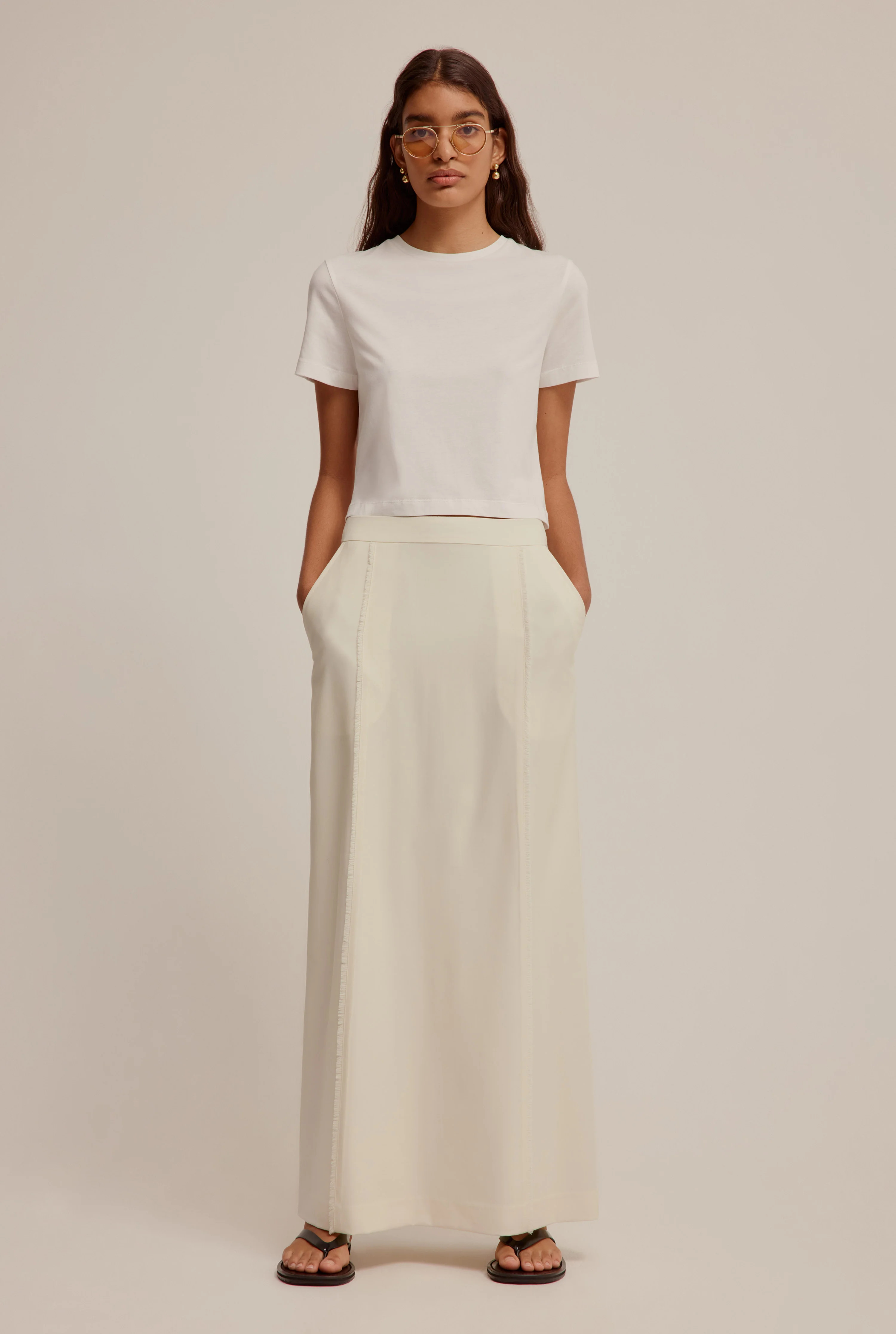 Wool Tailored Maxi Skirt | Venroy AU