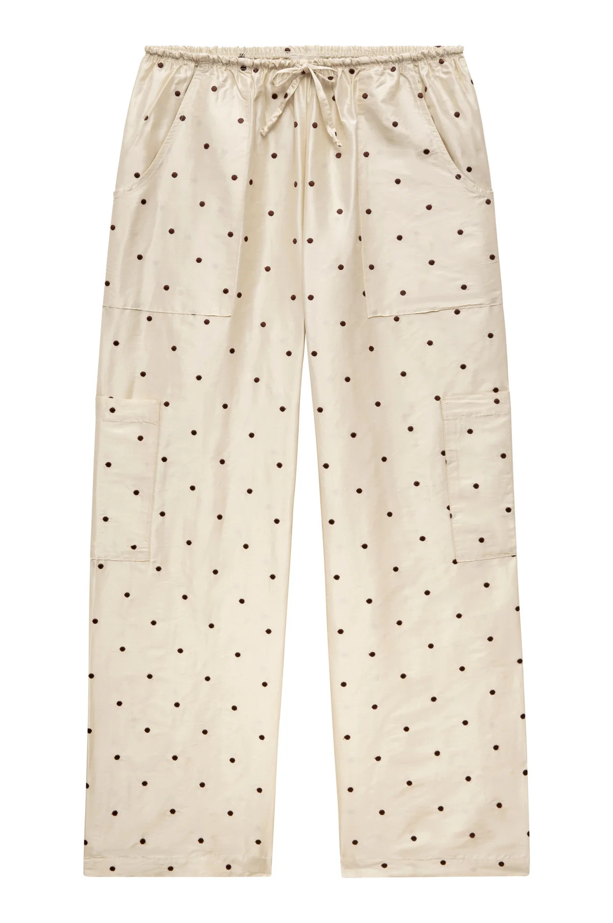 Jet Polka Dot Silk Taffeta Cargo Pant \u2013 DONNI. | 100% Silk Taffeta | DONNI.