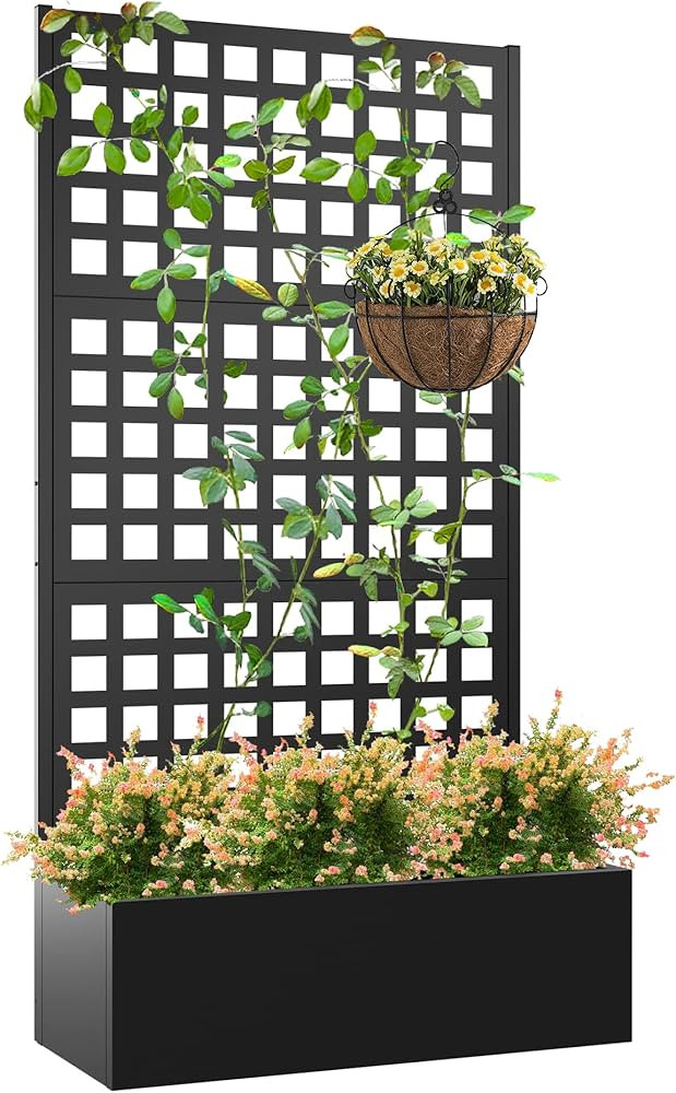 Elevens Privacy Screen with Raised Garden Bed 71"x35"x16" Planter with Trellis for Vine Climbing ... | Amazon (US)