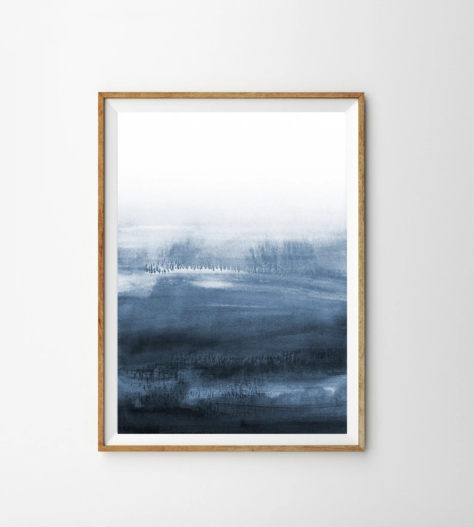 Blue Watercolor Print Indigo Blue Abstract Painting Downloadable Art Printable Wall Art Large Pos... | Etsy (US)