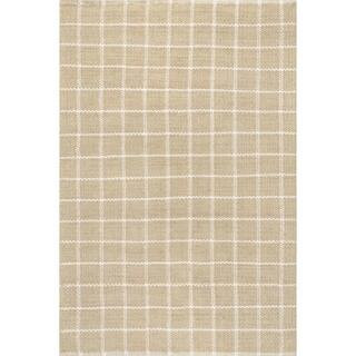 nuLOOM Ella Natural 8 ft. x 10 ft. Hand Woven Jute Farmhouse Checkered Flatweave Indoor Area Rug ... | The Home Depot